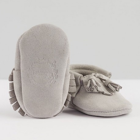 Light grey moccasins