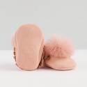 Powder pink moccasins "made with love"