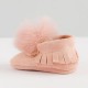 Powder pink moccasins "made with love"