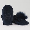 Navy blue moccasins  "made with love"