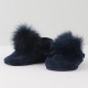 Navy blue moccasins "made with love" 