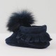 Navy blue moccasins "made with love" 